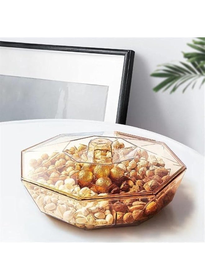 "A luxurious acrylic snack tray and bonbonniere with an elegant transparent lid, internally divided for serving nuts, cookies, and biscuits in a practical and stylish way, combining beauty with a refined decorative touch (Elc)." - Image 2